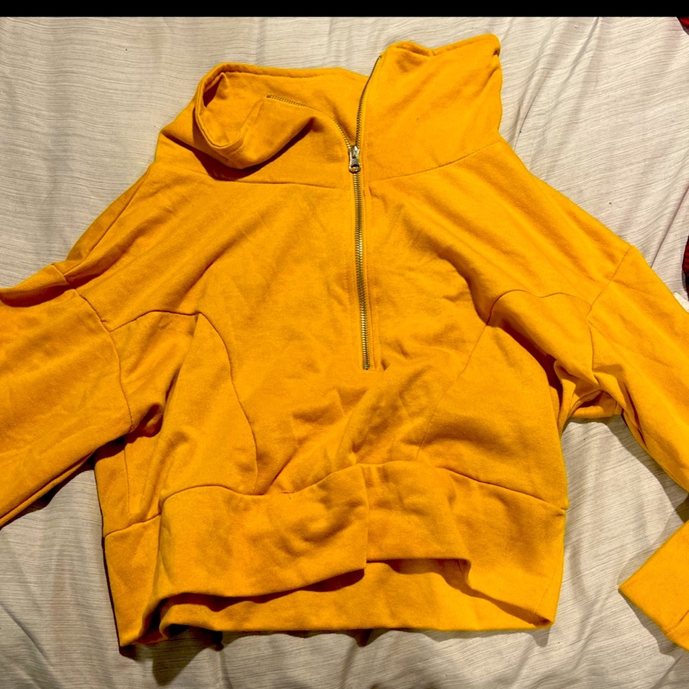 Yellow Cropped Turtleneck